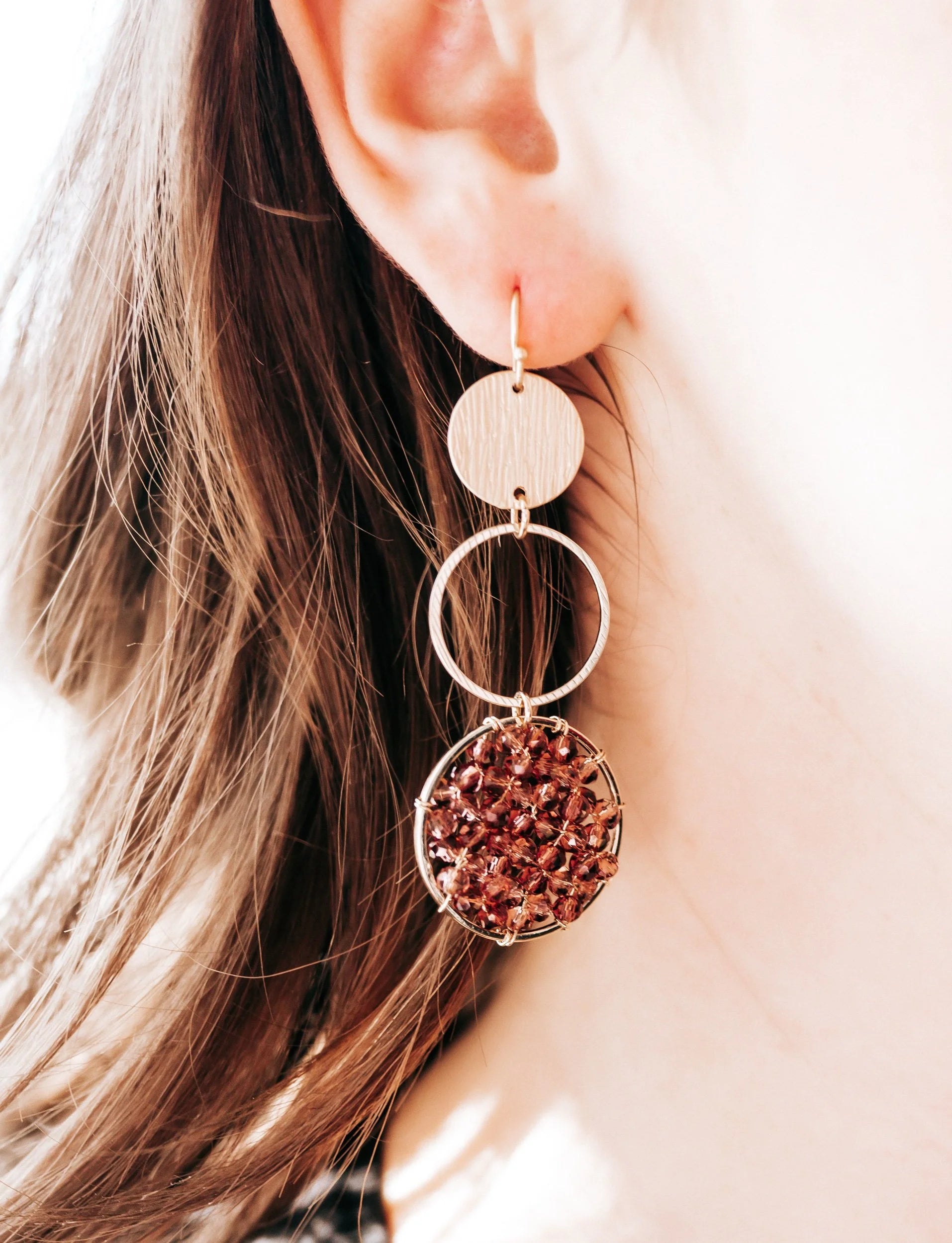 Flirt Alert Earrings (Pink/Maroon Mix)