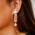 Walk the Line Earrings (Rose Quartz)