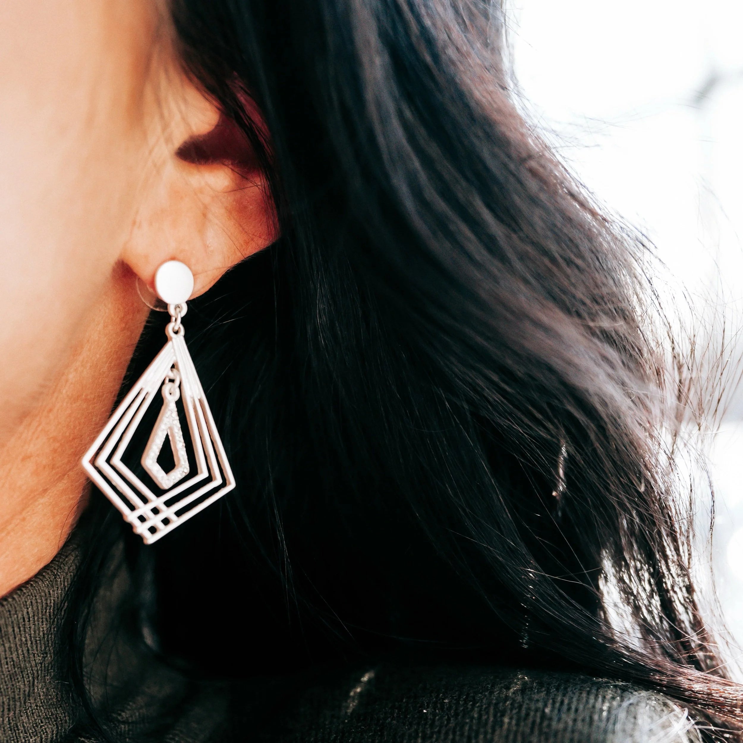 Crossover Earrings (Silver)