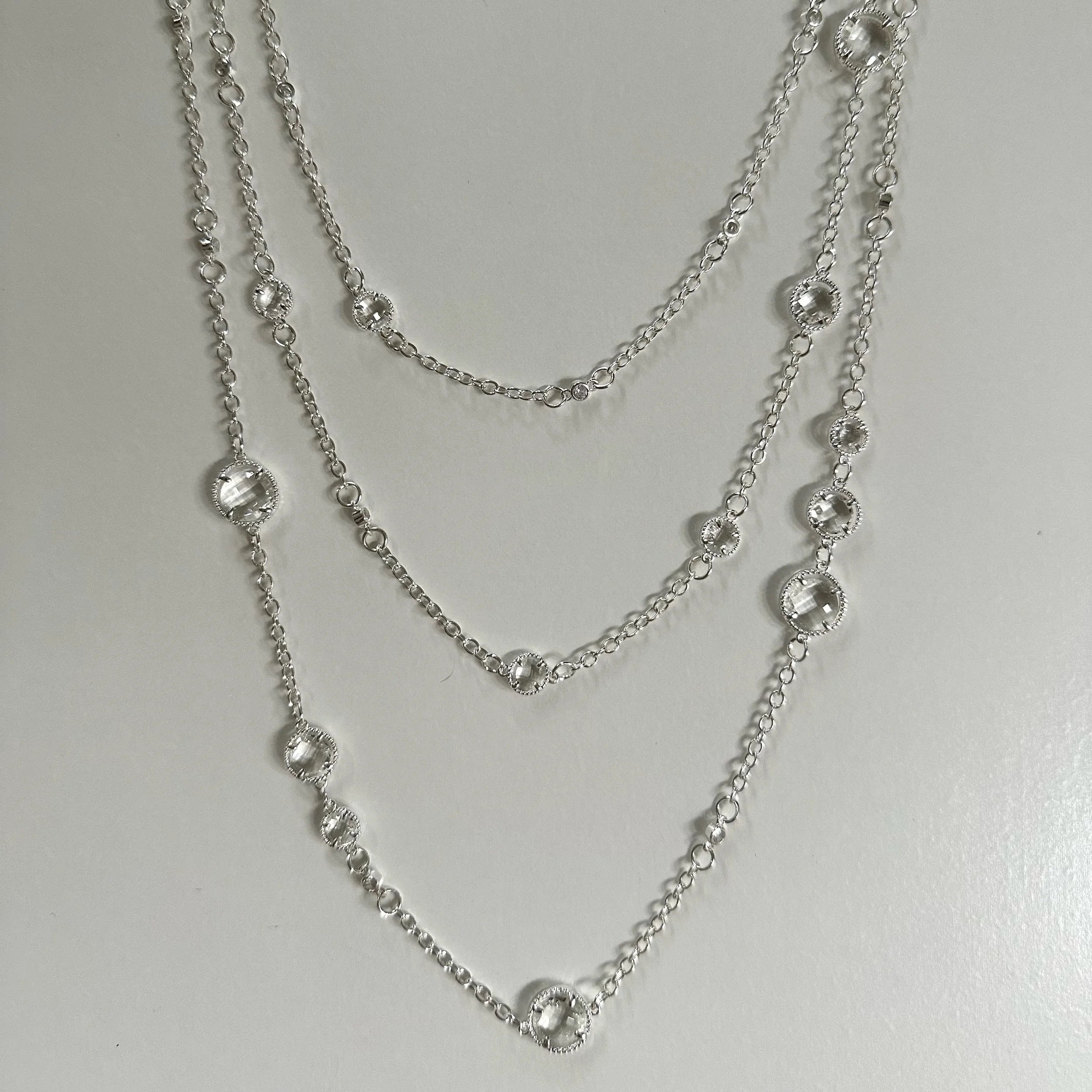 Crystal Cadence Necklace (Silver)
